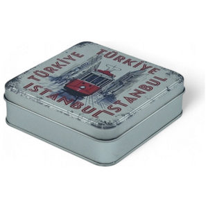 Caja de Regalo Cuadrada Plateada Mate de 120x120x40 mm, Diseño Personalizado Impreso, Caja de Hojalata de Grado Alimenticio - Product Image 2