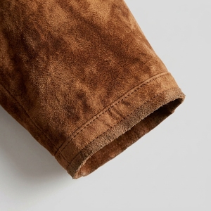 Men <b>Suede</b> Style <b>Belted</b> Jacket Warm Casual Long Sleeve Outerwear Custom Wholesale Clothing Manufacturer - Product Image 3