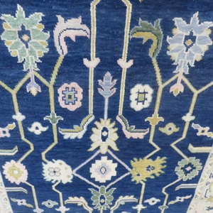 Oshak Elegant Design 8x10 <b>Wool</b> Rug Hariz Imperial with Abstract Pattern Luxury Antique <b>Yellow</b> and Blue Floor Cover for Room - Product Image 1