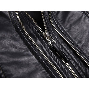 2025 arrivée femmes et hommes conception bloc de couleur veste en cuir véritable personnalisé haute qualité hiver col montant en gros - Product Image 6