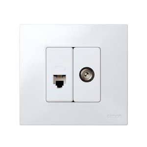 Presa per segnale TV con connettore di tipo IEC bianco (Simon 27 27475-34) - Product Image 2
