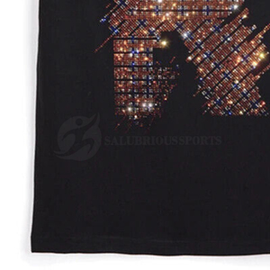 Venta al por mayor Rhinestone camiseta hombres 100% algodón cuello redondo logotipo personalizado diseño Rhinestone camiseta - Product Image 5