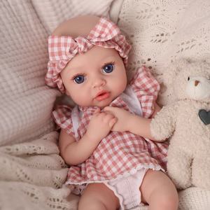 Poupée Babeside <span class=keywords><strong>Dolly</strong></span> 12 pouces, corps entier en silicone, bébé fille réaliste, poupée reborn avec sucette qui maintient la bouche - Product Image 2