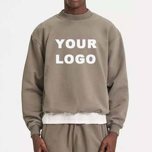 Sweat-shirt à col rond brodé sur mesure, 100% coton, coupe ample, en tissu French Terry, streetwear, sweat-shirt de luxe - Product Image 1