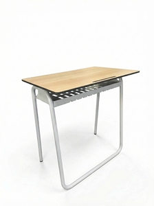 High Quality Modern U Leg Single Student <b>Desk</b> Perforated Wood Shelf <b>Compact</b> Laminate Wood Frame School Hotel Apartment Home - Product Image 1