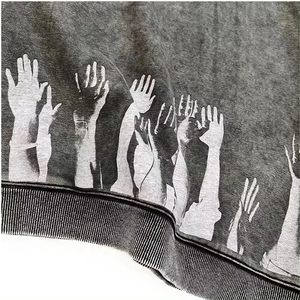 เสื้อฮู้ดดี้พิมพ์ลายกราฟิก Prince Custom ผ้าฝ้าย 100% พิมพ์ลายสกรีนเต็มตัว ล้างสีแบบ Acid Wash สำหรับผู้ชาย - Product Image 3