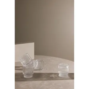 Juego de Vasos de Vidrio Personalizados VINGA York, 4 Piezas, Diseño a Rayas, Transparentes, Aptos para Lavavajillas, para Bebidas Frías - Product Image 2