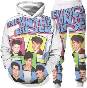 Alta calidad New-Kids on Block 3D Casual Winter Sudaderas Conjuntos Tallas grandes Sudadera con capucha Pantalones de chándal Traje para hombres Mujeres - Product Image 2