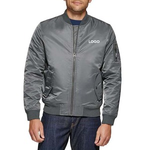 Chaqueta de Béisbol con Letras para Hombre, Estilo Casual, Diseño de Logotipo Personalizado, Bordado Impreso, Cierre de Cremallera, Poliéster, Algodón, Estilo Universitario - Product Image 1