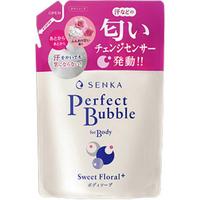 Savon liquide pour le corps hydratant Shisei-do Senka Perfect Bubble, fabriqué au Japon, parfum floral doux, recharge, impression sérigraphique, acide hyaluronique