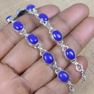 Bracelet en argent sterling avec lapis-lazuli bleu, réglable, fait à la main, bijoux en pierres précieuses, cadeau élégant pour femmes - Product Image 6