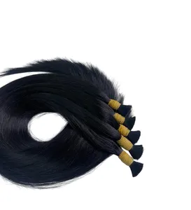 La meilleure qualité Extensions de cheveux vietnamiens lisses, doublement étirés, de couleur noire, pour tressage de cheveux en vrac