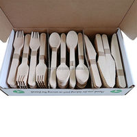 Cuchara, Tenedor y Cuchillo Desechables de Madera Kego, Madera de Abedul y Magnolia, Ecológicos, Biodegradables, con Logotipo Personalizado para Hoteles y Regalos