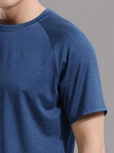 T-shirts de sport respirants en polyester et coton pour hommes grandes tailles, manches courtes, pour l'entraînement et le fitness (vente en gros) - Product Image 5