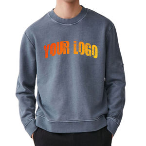 Sweat-shirt pour homme personnalisé à col rond en coton lourd surdimensionné à prix abordable - Product Image 5
