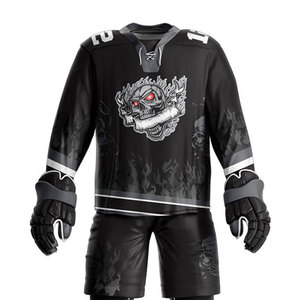 Prix d'usine sur mesure de qualité supérieure prix raisonnable uniforme de hockey sur glace 100% tissu polyester uniforme de hockey sur glace - Product Image 4