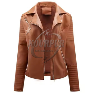 Chaquetas de cuero puro Reversible para mujer, técnica bordada sólida multicolor, PU, piel de oveja, cremallera, Logo, accesorio de invierno - Product Image 3