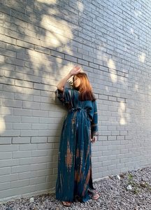 Top Selling High Quality 100% Art <b>Long</b> Length Frilled Design <b>Kimono</b> <b>Robe</b> With Beautiful Embroidery Work for Women and Girls - Product Image 2