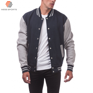 Factory Price Wholesale Custom Design MESS SPORTS <b>Men's</b> Winter Baseball Varsity <b>Jacket</b> <b>Long</b> Sleeves Wool/Polyester Sport Wear - Product Image 4