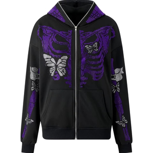 Sweat à capuche orné de strass mode sweat à capuche surdimensionné Streetwear vêtements décontractés pour hommes et femmes en gros - Product Image 1