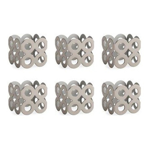 Anneaux de serviette carrés en aluminium personnalisés, écologiques, modernes et luxueux, très vendus, élégants et décoratifs pour les fêtes - Product Image 1