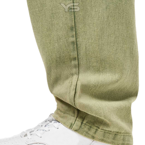 กางเกงยีนส์ทรงตรงเอวสูงเคลือบสีเขียวเท่ไฮสตรีทเอวสูงไซส์ใหญ่พิเศษ - Product Image 5