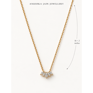 Marquise <b>Fan</b> Layered Fashion <b>Necklace</b> - Product Image 5