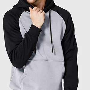 Wholesale Men's High Quality Oversized Winter Heavyweight <b>Raglan</b> Color Block Pullover Long Sleeve Cotton Fleece Baseball Hoodies - Product Image 3