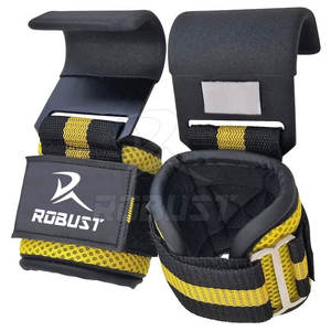 Sangles de poignet en acier résistantes personnalisées poignées d'entraînement de gymnastique en néoprène pour la sécurité d'entraînement de levage de puissance d'haltères de logo d'entraînement - Product Image 4