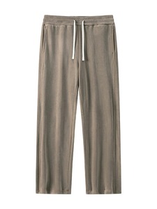 Pantalones de chándal informales para hombre, pantalones deportivos de lana de Color sólido Unisex, ropa de calle de otoño e invierno, pantalones planos transpirables para correr y Fitness - Product Image 3