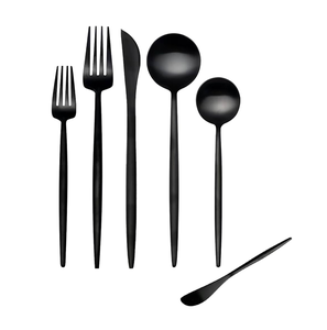 Design fantaisie pour mariage ensemble de couverts en métal noir pour hôtel maison fête Table couverts ensemble en acier miroir couverts ensemble - Product Image 6