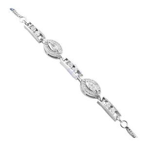 "Women's Fashion Beaded Silver <b>Cubic</b> <b>Zirconia</b> <b>Bracelet</b> Gift Jewelry" - Product Image 3