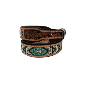 Collar de perro y gato con cuentas sólidas hecho a mano de alta calidad, cuero acolchado suave, al por mayor fabricante indio, accesorio duradero para mascotas - Product Image 1