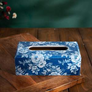 Caja de pañuelos de madera esmaltada de diseño personalizado al por mayor, dispensador decorativo de pañuelos para branding y venta minorista - Product Image 4