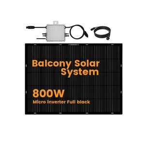 micro inverter set mono all black house balcony monocrystalline kits 400watt 1000 watts system kit home use flexible solar panel