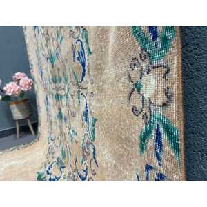 Turkish Rug, 5.3x8.8 ft Large Rug, <b>Brown</b> Blue <b>Wool</b> Rug - Product Image 3