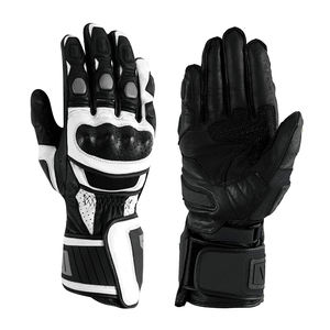 Venta caliente de dedo completo de piel de cabra guantes de moto de cuero a prueba de viento cómodo con estilo para carreras de motor y deportes para ciclismo - Product Image 1
