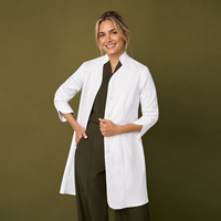 Uniforme Médico Profesional Antibacteriano y Ecológico YUHONG, Bata de Laboratorio para Doctoras, Tejido Lavable