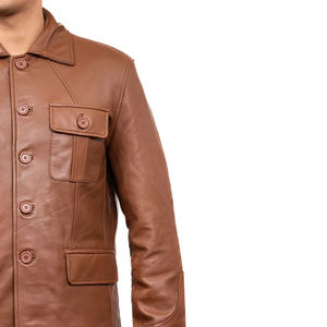 Veste en cuir de motard vintage unisexe vêtements d'extérieur en cuir véritable vêtements de mode élégants et chauds design personnalisé en gros - Product Image 4