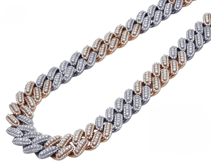 Cadena cubana de oro de 10 quilates de doble tono Premium con diamantes cultivados en laboratorio Collar de moda helado Joyería para hombres Moda y Hip Hop - Product Image 2