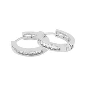 Elegantes pendientes de aro chapados en plata, proveedor de joyería de moda personalizada fabricante de bisutería chapado en oro laminado - Product Image 3