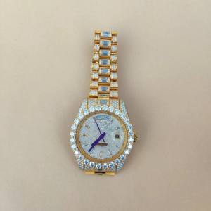 Lujo 41mm Moissanite Iced Watch Glass Movimiento mecánico automático Accesorio de negocios de alta calidad con personalizado - Product Image 3