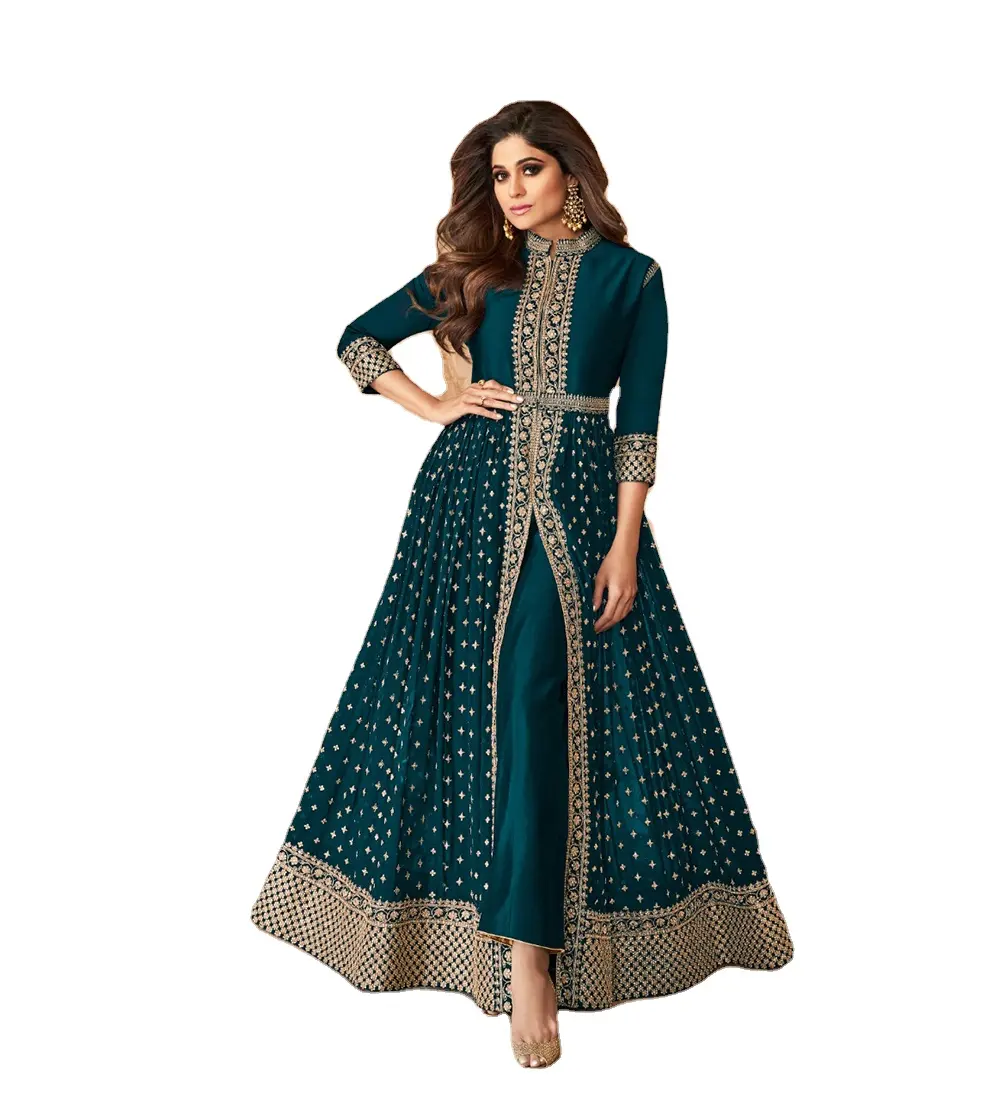 Exclusieve Indiase Ontwerper Pakistani Borduurwerk Salwar Kameez Bruiloft Pak Vrouwen Wholesale Rate Hoge Kwaliteit Jurken