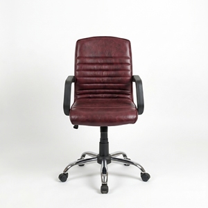 Chaise de bureau pivotante moderne en cuir EVA rembourrée avec vérin à gaz et base étoile chromée pour la maison, le bureau, l'école et l'atelier - Product Image 2