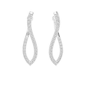 Pendientes de Diamantes de 0.808 CT con Diseño Infinito en Espiral, Claridad VVS-VS EF, Oro de 18KT, 14KT, 10KT y Plata 925, Oro Rosa, Amarillo y Blanco - Product Image 2