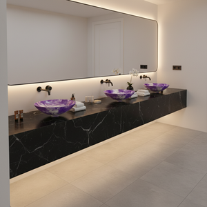 Lavabo Redondo Moderno de Metal, Lavamanos de Mármol para Hotel, Comedor, Baño, Instalación en Mostrador, Exportador Directo de Fábrica - Product Image 4