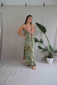 Boho imprimé Maxi Robe nouveautés rayé imprimé plage couvrir été Sexy Robe Style haute qualité élégant plage fête - Product Image 2