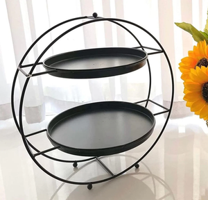 2 <b>Tier</b> Buffet Server Black <b>Cake</b> Stand Dessert Stand Fruit Bowl Cupcake <b>Cake</b> Stand Tray Fruit Server Party Decor Accessories - Product Image 2
