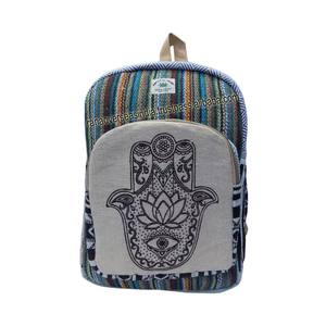 Mochila Hamsa con estampado de mano y múltiples bolsillos para ordenador portátil, viajes y escuela - Product Image 6