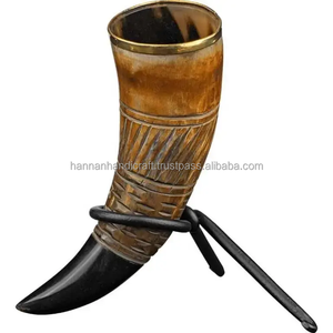 Cuerno Vikingo Grande para Beber con Soporte, Auténtico y Seguro para Alimentos, Sin Fugas, Producto Artesanal de la India, Gran Venta - Product Image 2